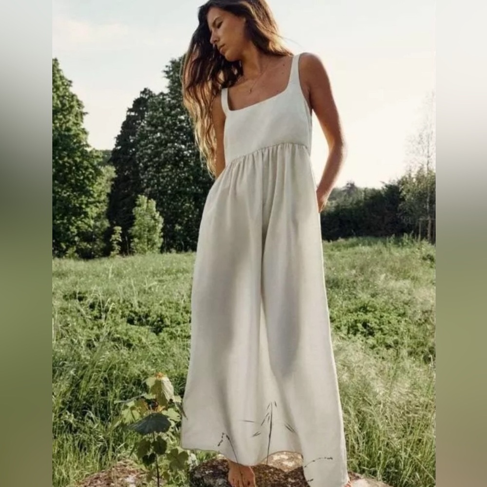 Zara linen blend maxi dress size small